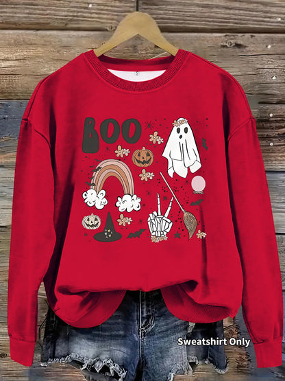 Round neck hoodie women's spring and autumn Halloween print