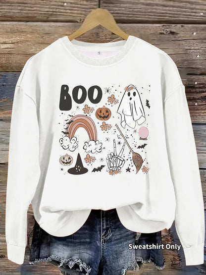 Round neck hoodie women's spring and autumn Halloween print