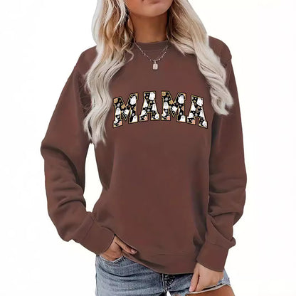 Back collar fleece hoodie round neck MAMA Halloween