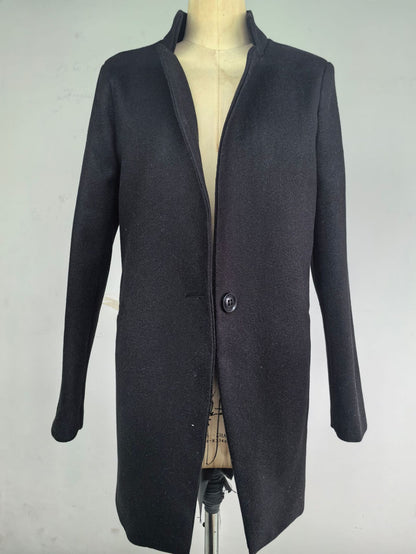 Mid to long autumn and winter houndstooth coat