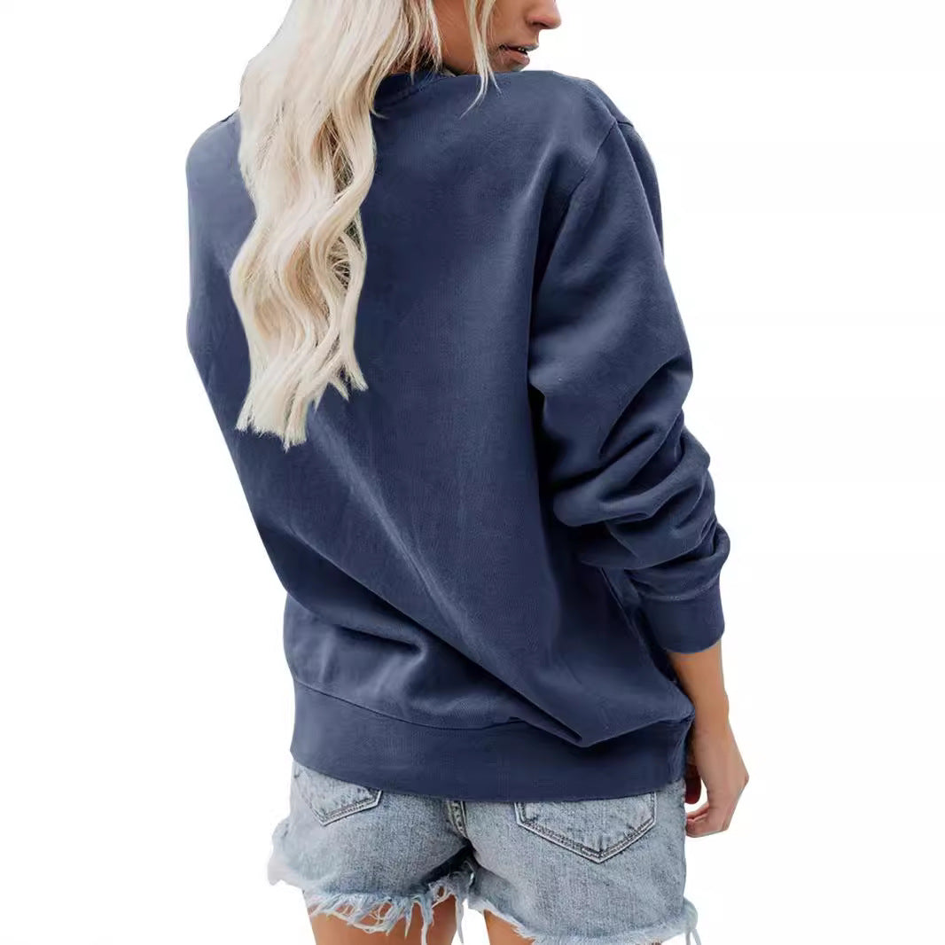 Back collar fleece hoodie round neck MAMA Halloween